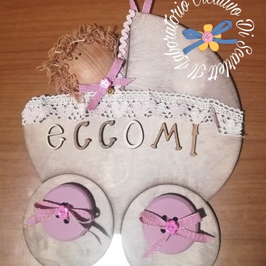 Fiocco nascita - Personalizzato con scritta in tricotin e animaletto in  tricotin o pannolenci - Da. Ny. Couture
